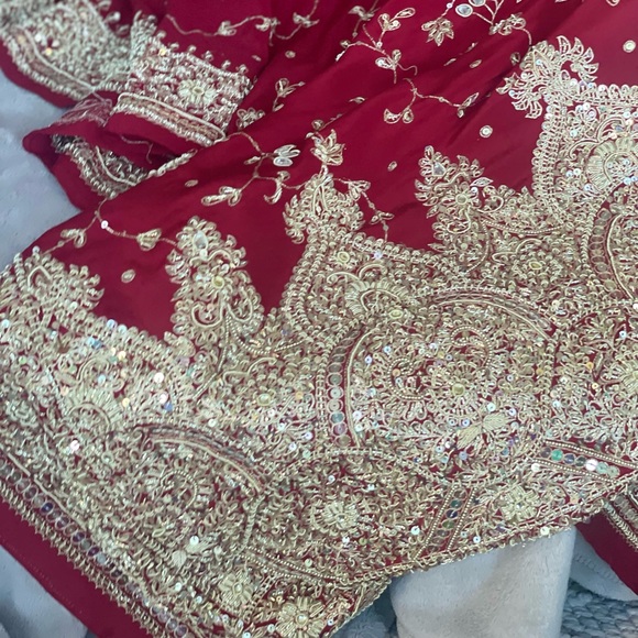 Wedding Zardosi Silk Sari - Readymade - Picture 8 of 10